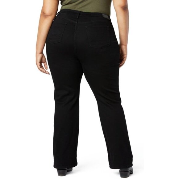 Women's Boot Cut Jeans Super Stretch Denim Slim Fit Mid-Rise Zipper - Picture 3 of 4